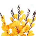 Sztuczny Bukiet 5 Żółtych Gladioli o Realistycznym Wyglądzie - 65 cm - obrazek 2