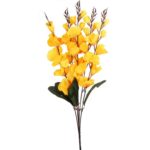 Sztuczny Bukiet 5 Żółtych Gladioli o Realistycznym Wyglądzie - 65 cm