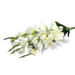 Bukiet białych gladioli sztucznych, naturalnie wyglądających, 65 cm - obrazek 3