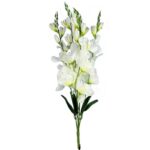 Bukiet białych gladioli sztucznych, naturalnie wyglądających, 65 cm
