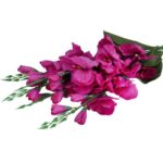 Fioletowy Bukiet 5 Sztucznych Gladioli o Realistycznym Wyglądzie, 65 cm - obrazek 3