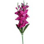 Fioletowy Bukiet 5 Sztucznych Gladioli o Realistycznym Wyglądzie, 65 cm