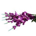 Sztuczny Bukiet 5 Fioletowych Gladioli - Dekoracja Wyglądająca jak Żywe Kwiaty, Wysokość 65 cm - obrazek 3