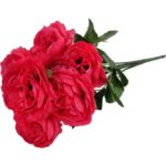 Bukiet 7 piwonii 36cm kolor ciemno różowy - obrazek 3