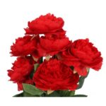 Czerwony Bukiet Sztucznych Piwonii 36cm o Realistycznym Wyglądzie - obrazek 2