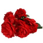 Czerwony Bukiet Sztucznych Piwonii 36cm o Realistycznym Wyglądzie - obrazek 3