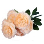 Piwonie sztuczne w kolorze kremowym, 7 sztuk, wysokość 36 cm - obrazek 3