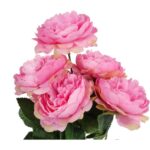 Sztuczne Piwonie w Bukiecie - 7 Sztuk, Kolor Różowy, Wysokość 36cm - obrazek 2