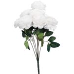 Biały Bukiet Sztucznych Piwonii - 9 Sztuk, Wysokość: 42 cm, Wysokiej Jakości