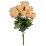 Bukiet Sztucznych Róż Kolor Kremowy - 7 Sztuk, Wysokość 45cm