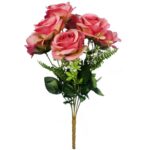 Bukiet 7 róż 45cm kolor różowy