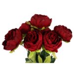 Bordowy Bukiet Sztucznych Piwonii - 7 Sztuk, Wysokość 48cm - obrazek 2