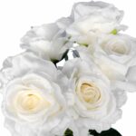 BUKIET 7 RÓŻ Z DODATKAMI 46 CM KOLOR BIAŁY - obrazek 2