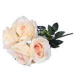 BUKIET 7 RÓŻ Z DODATKAMI 46 CM KOLOR BIAŁO RÓŻOWY - obrazek 3