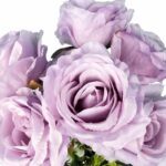 BUKIET 7 RÓŻ Z DODATKAMI 46 CM KOLOR JASNO FIOLETOWY - obrazek 2