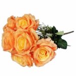 BUKIET 7 RÓŻ Z DODATKAMI 46 CM KOLOR JASNO POMARAŃCZOWY - obrazek 3