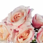 BUKIET 7 RÓŻ Z DODATKAMI 46 CM KOLOR JASNO RÓŻOWY - obrazek 2