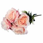 BUKIET 7 RÓŻ Z DODATKAMI 46 CM KOLOR JASNO RÓŻOWY - obrazek 3