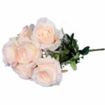 BUKIET 7 RÓŻ Z DODATKAMI 46 CM KOLOR KREMOWY - obrazek 3