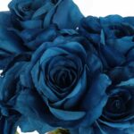 BUKIET 7 RÓŻ Z DODATKAMI 46 CM KOLOR NIEBIESKI - obrazek 2