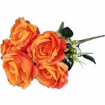 BUKIET 7 RÓŻ Z DODATKAMI 46 CM KOLOR POMARAŃCZOWY - obrazek 3