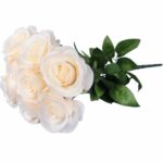 BUKIET 9 RÓŻ 44 CM KOLOR KREMOWY - obrazek 3