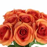 BUKIET 9 RÓŻ 44 CM KOLOR POMARAŃCZOWY - obrazek 2