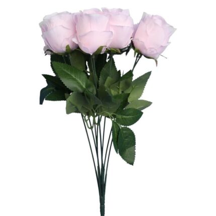 BUKIET 9 RÓŻ 45 CM KOLOR JASNO RÓŻOWY