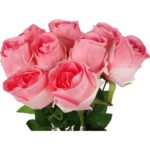 Bukiet Szlachetnych Róż w Kolorze Różowym, 45 cm - Kwiaty Sztuczne o Realistycznym Wyglądzie - obrazek 2