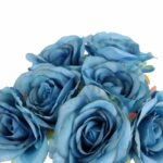 BUKIET 7 RÓŻ 37 CM KOLOR NIEBIESKI - obrazek 2