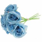 BUKIET 7 RÓŻ 37 CM KOLOR NIEBIESKI - obrazek 3
