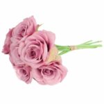 BUKIET 7 RÓŻ 37 CM KOLOR RÓŻOWY - obrazek 3