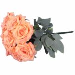 BUKIET 9 RÓŻ 48 CM KOLOR POMARAŃCZOWY - obrazek 3