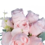 BUKIET 10 RÓŻ 30 CM KOLOR JASNY RÓŻ - obrazek 2