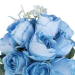 BUKIET 10 RÓŻ 30 CM KOLOR NIEBIESKI - obrazek 2