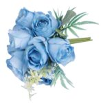 BUKIET 10 RÓŻ 30 CM KOLOR NIEBIESKI - obrazek 3