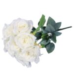 BUKIET 9 ELEGANCKICH RÓŻ 48 CM KOLOR BIAŁY - obrazek 3