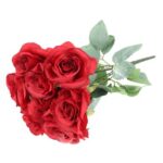 BUKIET 9 ELEGANCKICH RÓŻ 48 CM KOLOR CZERWONY - obrazek 3