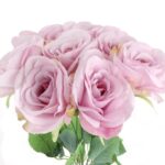 BUKIET 9 ELEGANCKICH RÓŻ 48 CM KOLOR JASNY FIOLET - obrazek 2