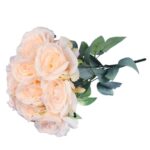 BUKIET 9 ELEGANCKICH RÓŻ 48 CM KOLOR KREMOWY - obrazek 3