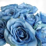 BUKIET 9 ELEGANCKICH RÓŻ 48 CM KOLOR NIEBIESKI - obrazek 2