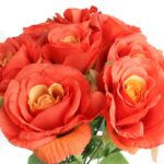 BUKIET 9 ELEGANCKICH RÓŻ 48 CM KOLOR POMARAŃCZOWY - obrazek 2