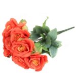 BUKIET 9 ELEGANCKICH RÓŻ 48 CM KOLOR POMARAŃCZOWY - obrazek 3