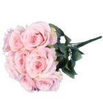 BUKIET 9 ELEGANCKICH RÓŻ 48 CM KOLOR RÓŻOWY - obrazek 3