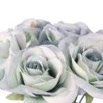 BUKIET 9 ELEGANCKICH RÓŻ 48 CM KOLOR SZARY - obrazek 2