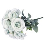 BUKIET 9 ELEGANCKICH RÓŻ 48 CM KOLOR SZARY - obrazek 3