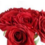 BUKIET 9 ROZWINIĘTYCH RÓŻ 48 CM KOLOR CZERWONY - obrazek 2