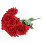 BUKIET 9 ROZWINIĘTYCH RÓŻ 48 CM KOLOR CZERWONY - obrazek 3