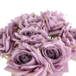 BUKIET 9 ROZWINIĘTYCH RÓŻ 48 CM KOLOR FIOLETOWY - obrazek 2