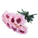 BUKIET 9 ROZWINIĘTYCH RÓŻ 48 CM KOLOR JASNY FIOLET - obrazek 2